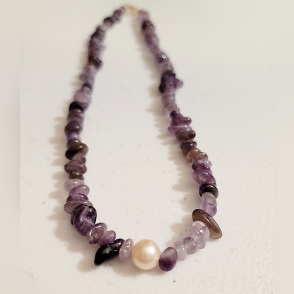 Estate Jewelry - Amethyst and Freshwater Pearl Necklace - Vintage, Estate